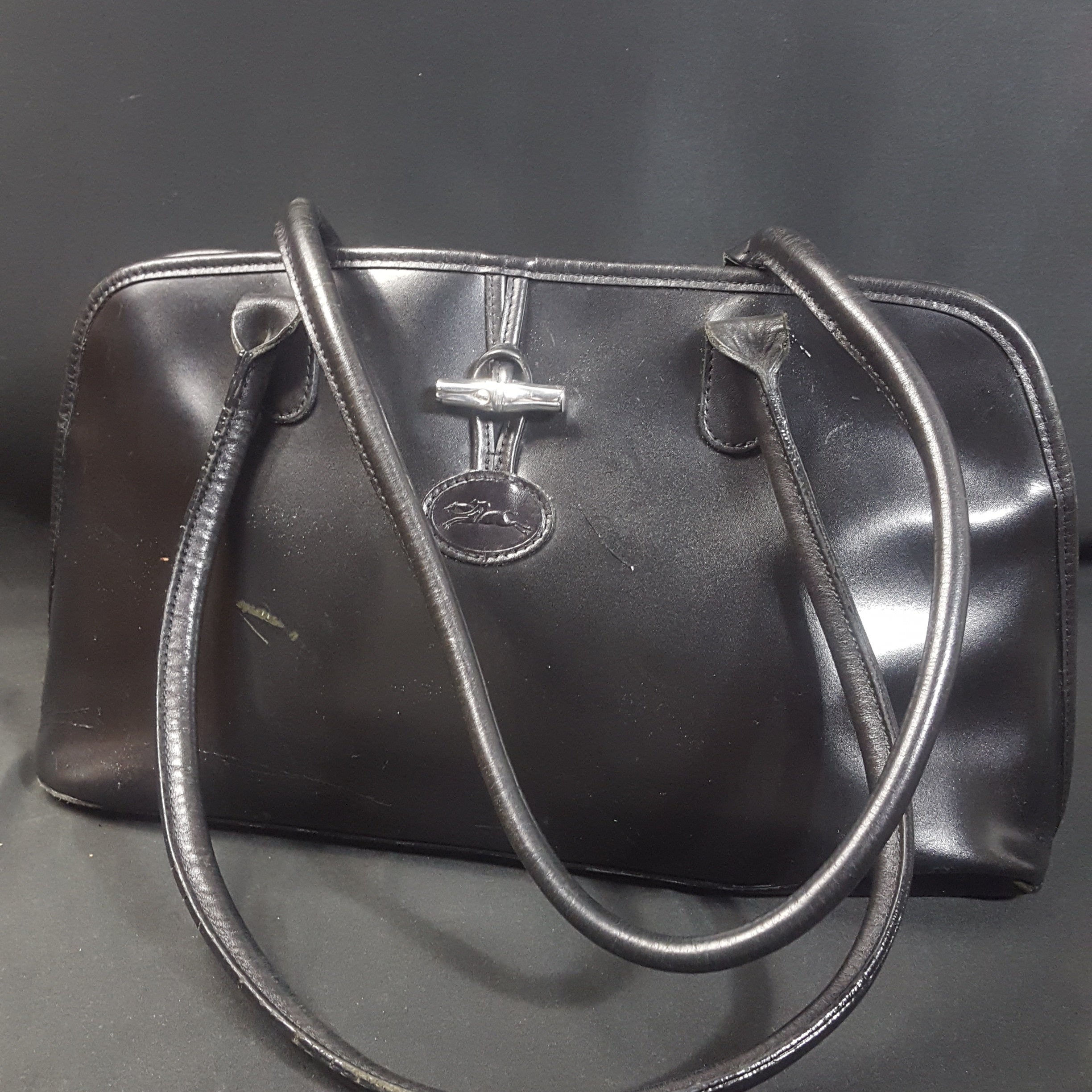 vintage longchamp leather bag