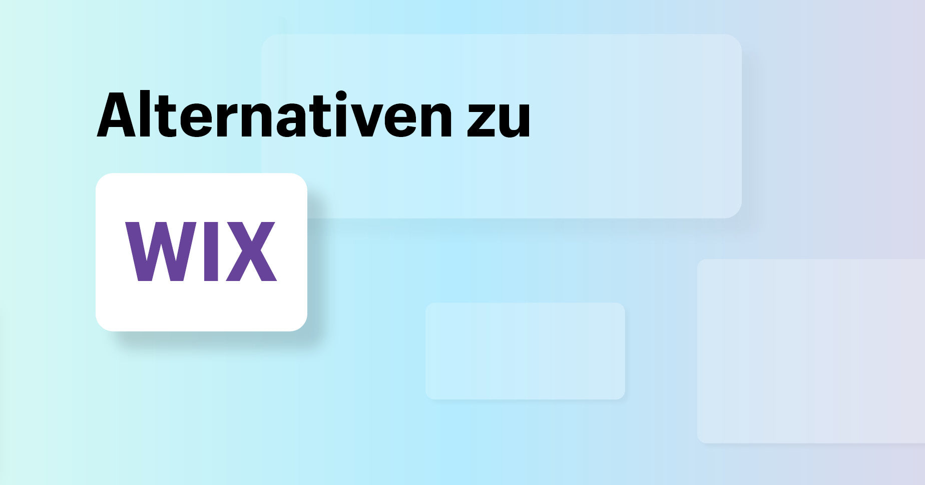 Zu sehen ist eine blauer Hintergrund auf dem "Alternativen zu Wix" zu lesen ist.