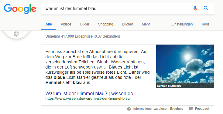 informationale Fragen im Voice Search