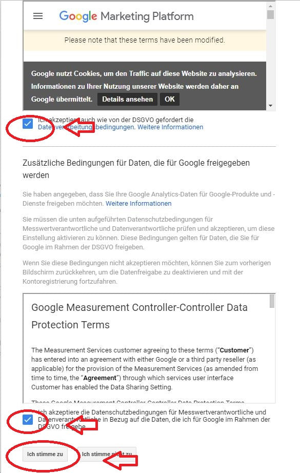 DSGVO bei Google Analytics zustimmen