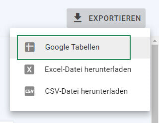 URLs Exportieren Google Search Console Schritt 3