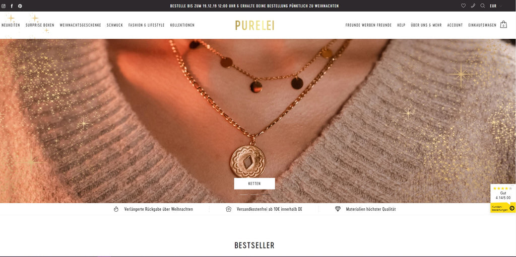 Homepage PURELEI - Shopify