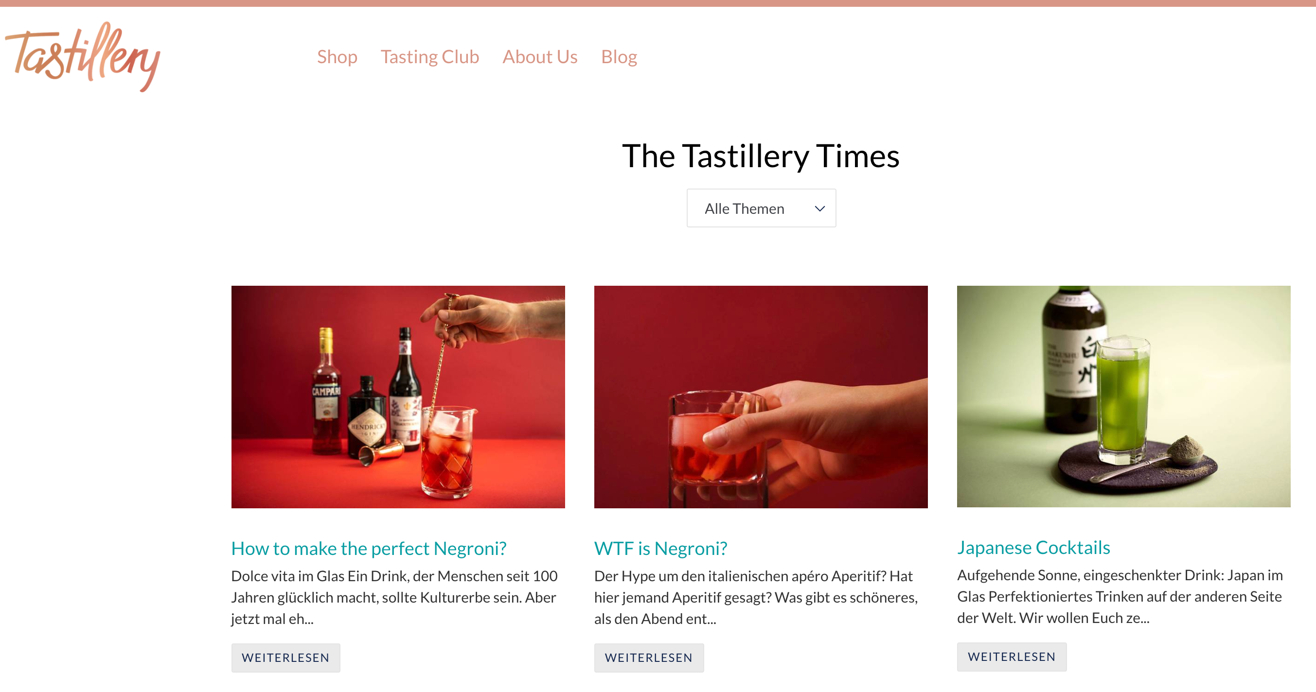 Tastillerys Blog "The Tastillery Times" bringt zusätzliche Besucher auf die Webseite.