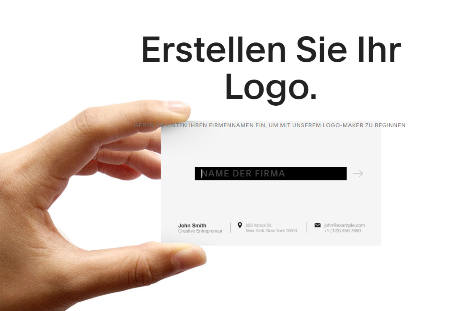 Screenshot der Website zum Logo Erstellen von Squarespace.