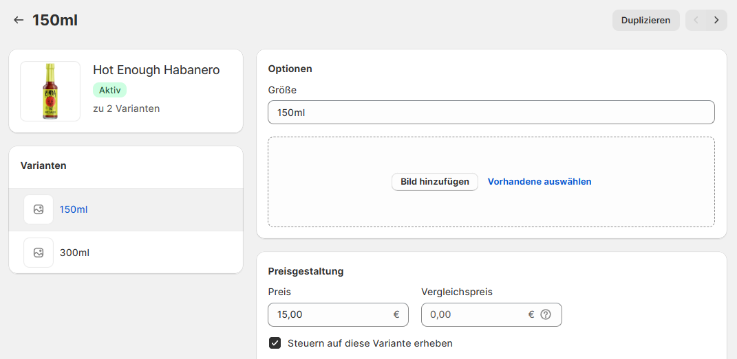 Shopify-Shop erstellen: Produkte verwalten