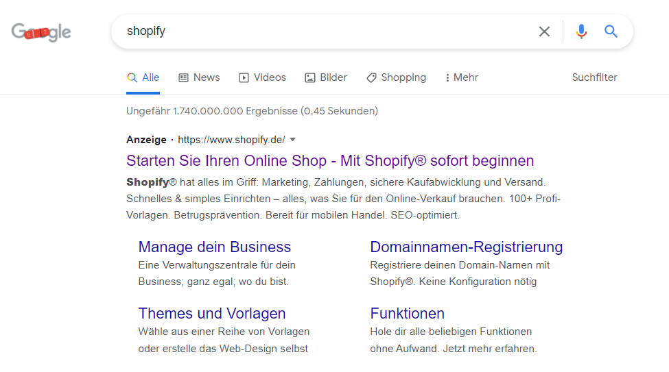 Google Ads: Beispiel Suchnetzwerk-Kampagne