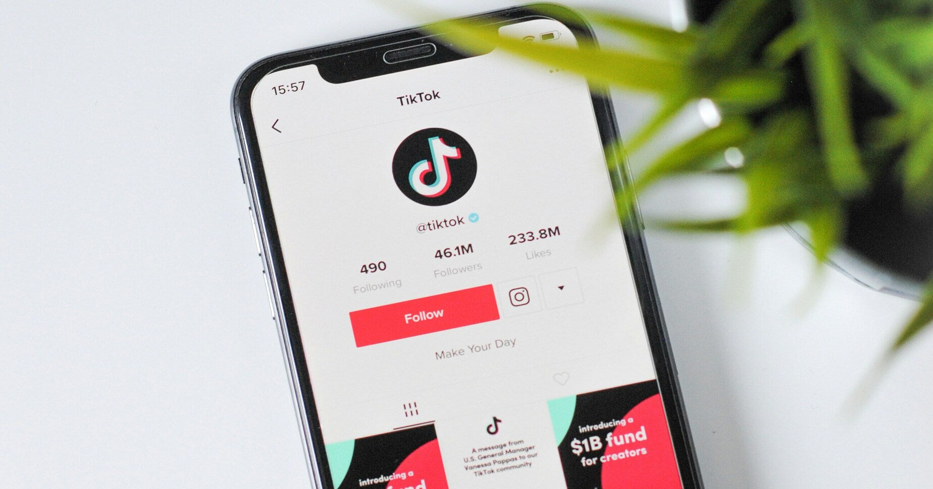 TikTok App-Ansicht