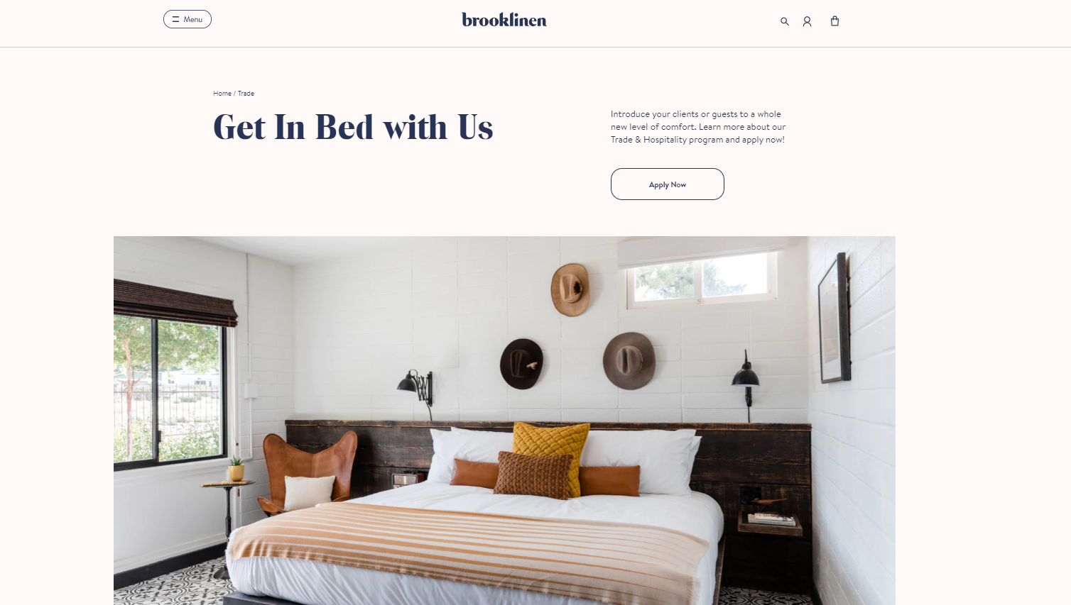 Der B2B-Shop von brooklinen.