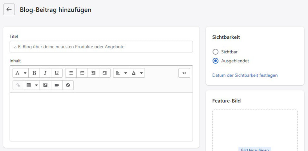 Einen eigenen Blog auf Shopify erstellen: Schritt 3