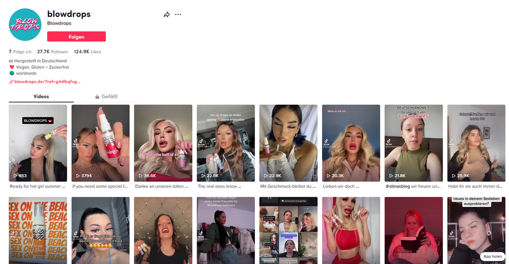 Blowdrops auf TikTok
