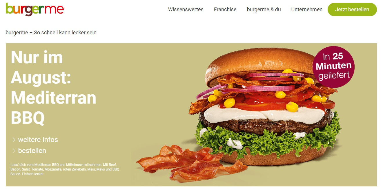 Zu sehen ist die PWA von burgerme