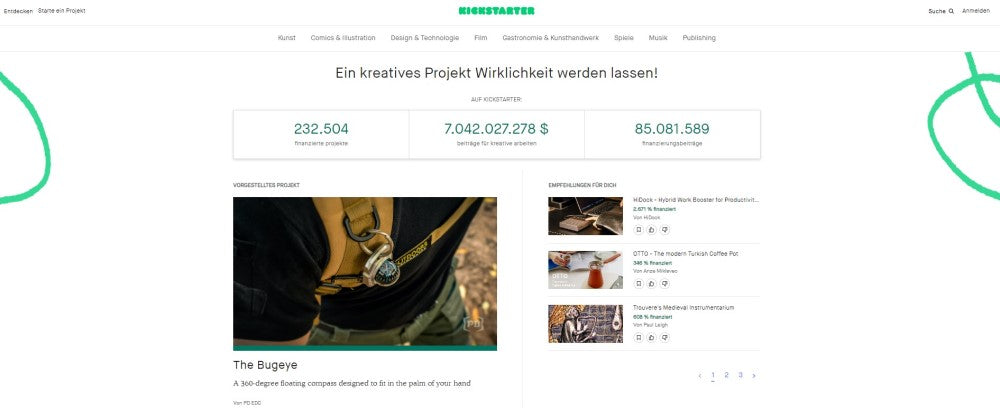 Crowdfunding-Website Kickstarter