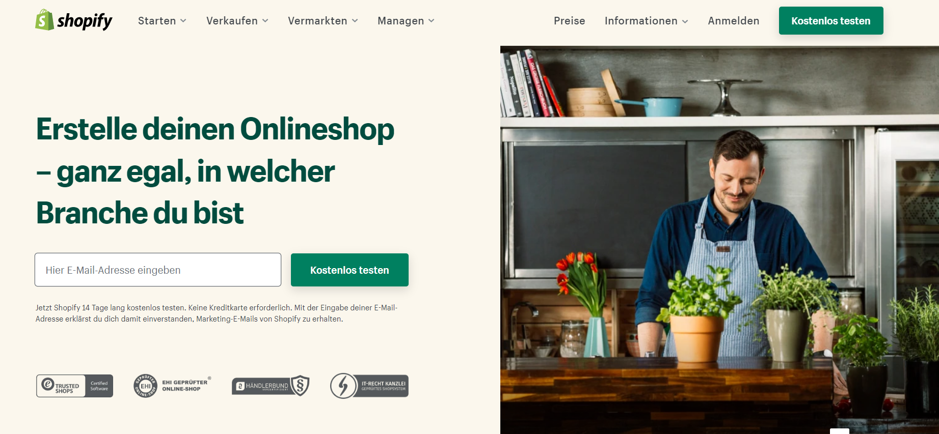 Mit Shopify kannst du als Partner-Plattform in deinem Facebook-Shop verkaufen. 