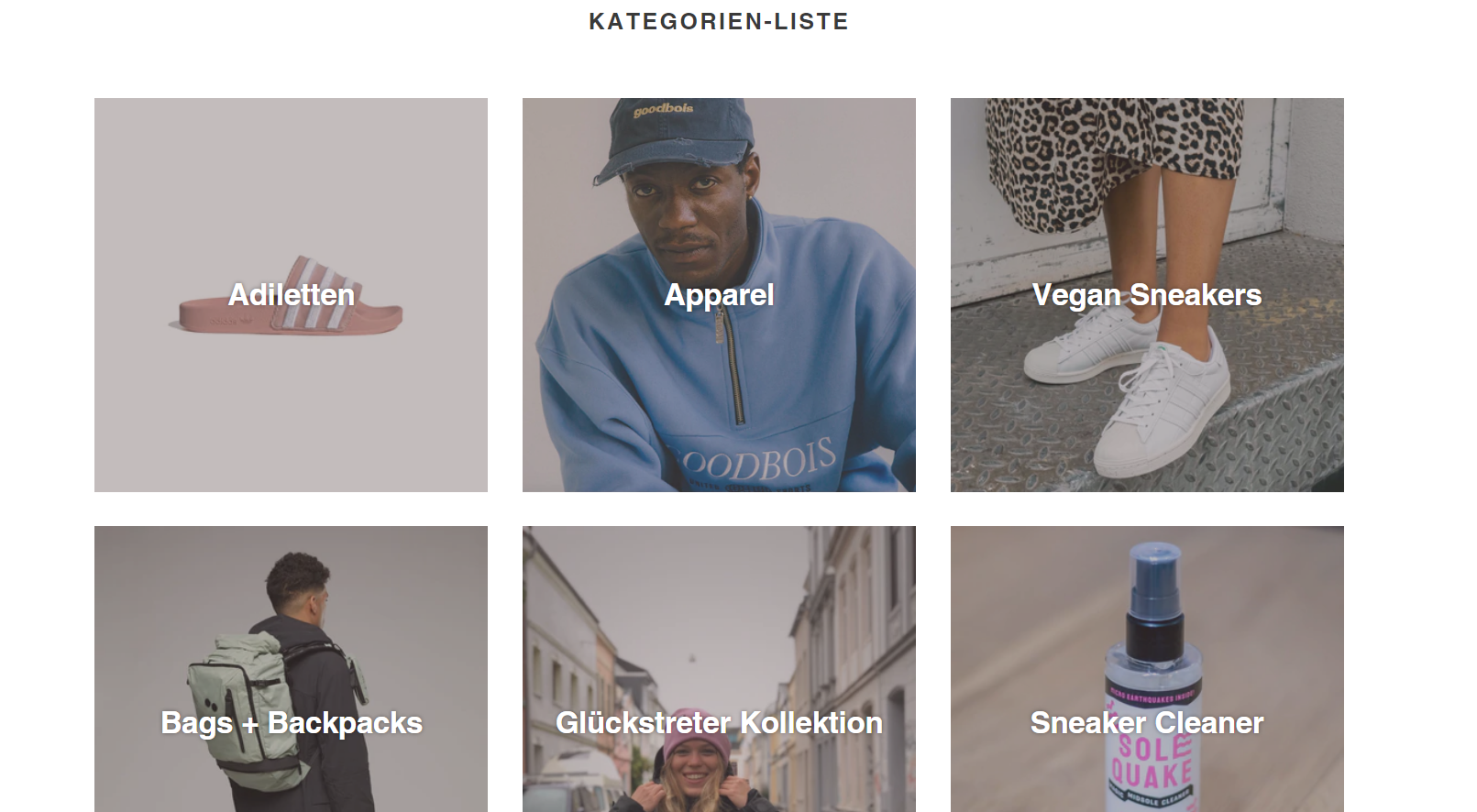 Das Fashion E-Commerce Glückstreter spiegelt mit seiner Website sein Kiez-Geschäft wider. 