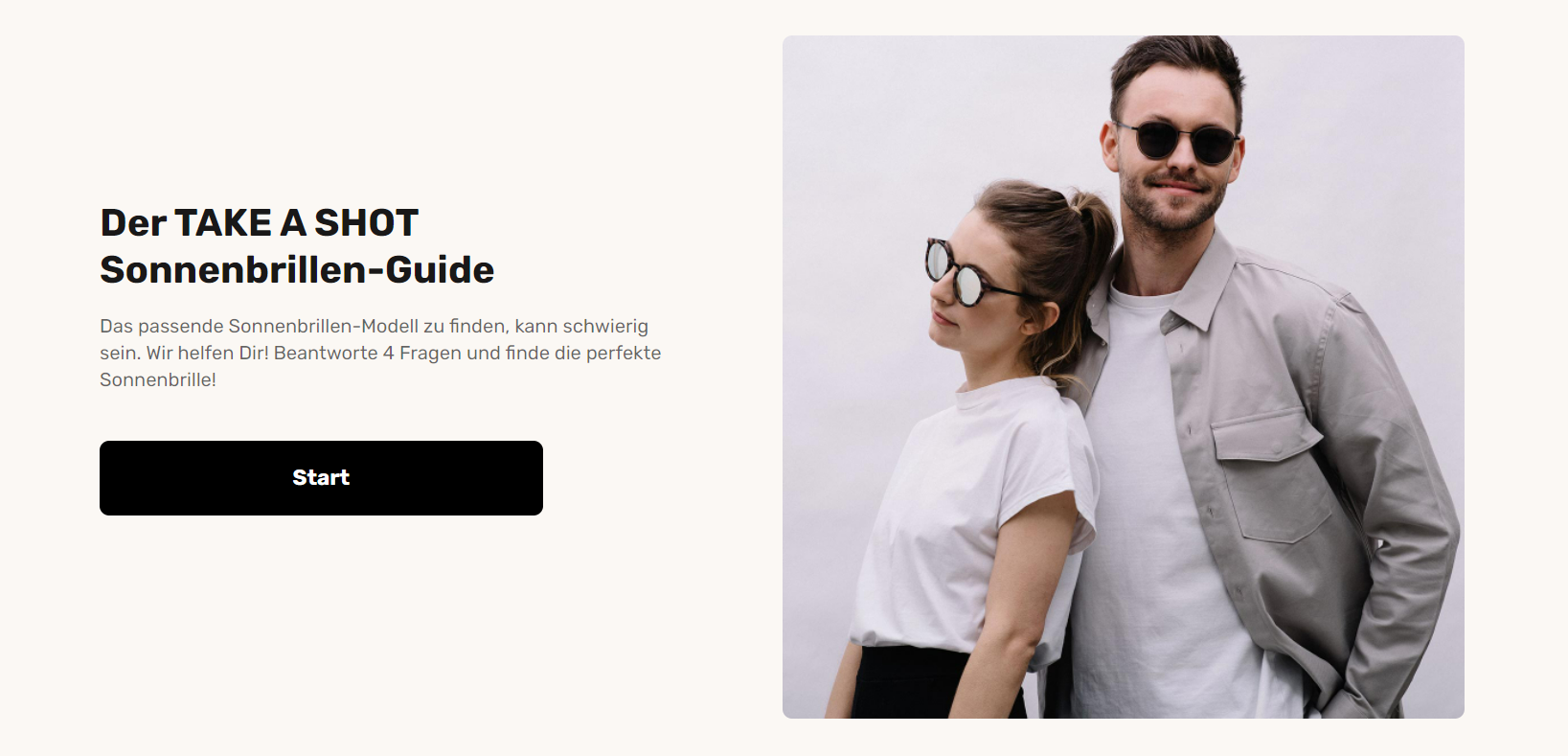 Der Sonnenbrillen-Guide des Fashion E-Commerce TAKE A SHOP ermöglicht Käufer:innen ein persönliches Einkaufserlebnis. 