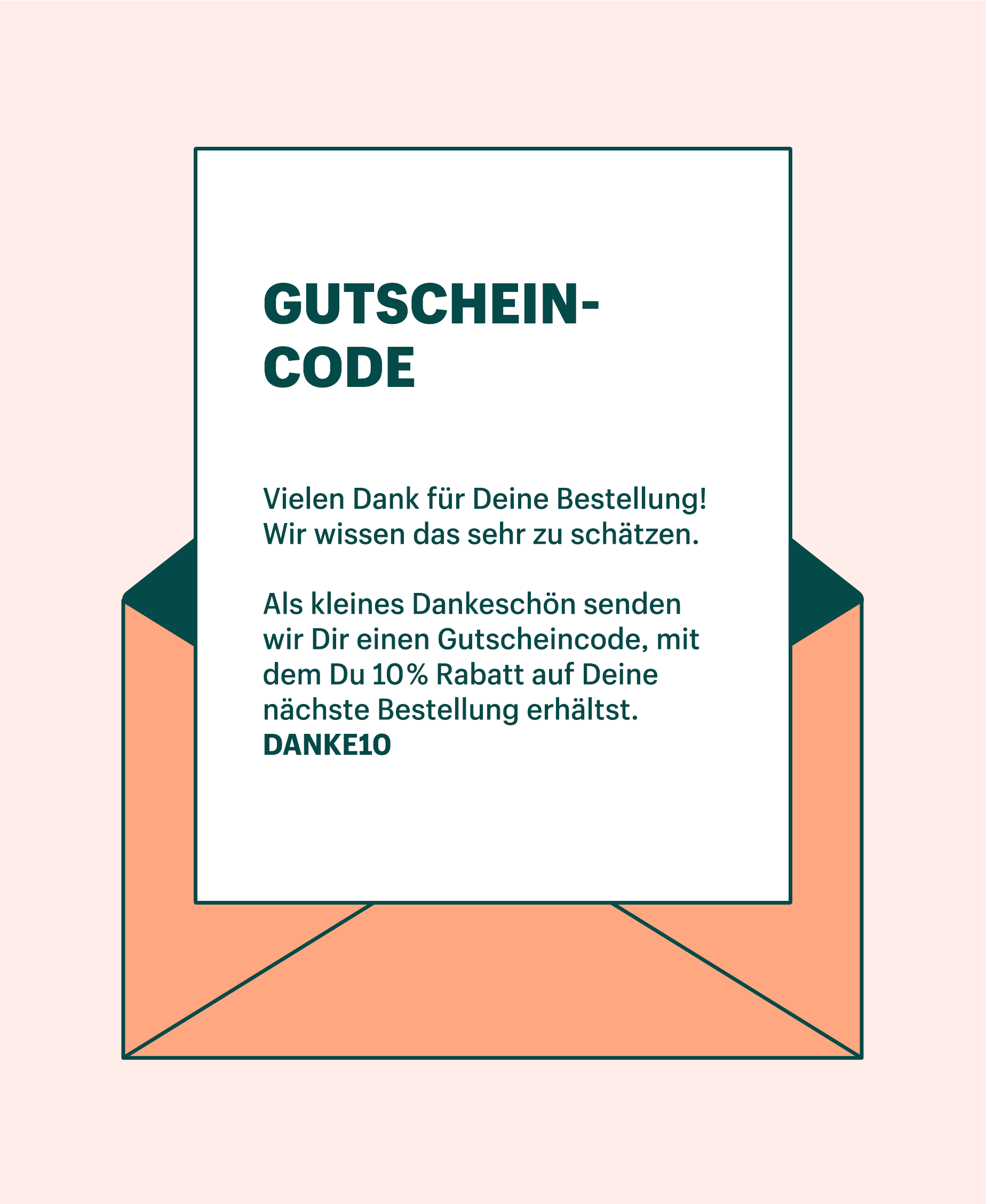 Eine Vorlage für das Versenden von Gutschein-Codes für ein Danke an Kund:innen.