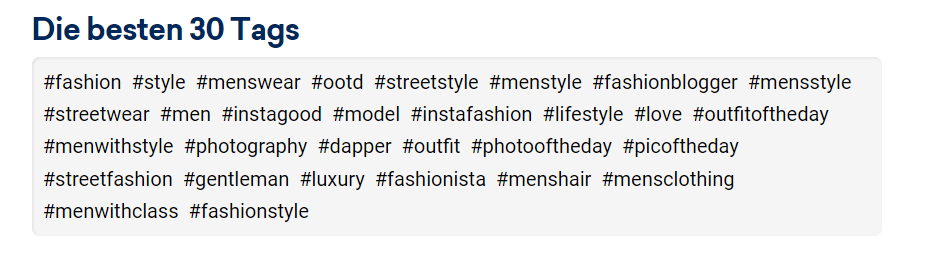 Bei SISTRIX kannst du dir Vorschläge für passende Instagram-Hashtags anzeigen lassen.