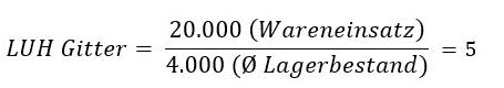 Lagerumschlagshäufigkeit Beispiel 1