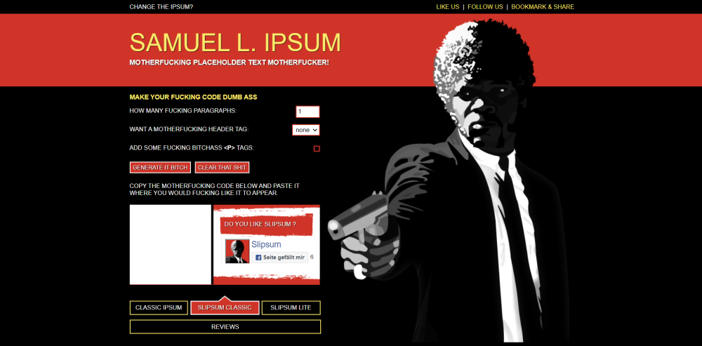 Lorem Ipsum Generator Beispiel: Samuel