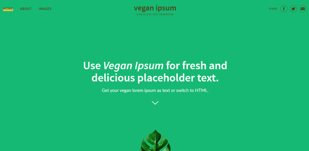 Lorem Ipsum Generator Beispiel: Vegan