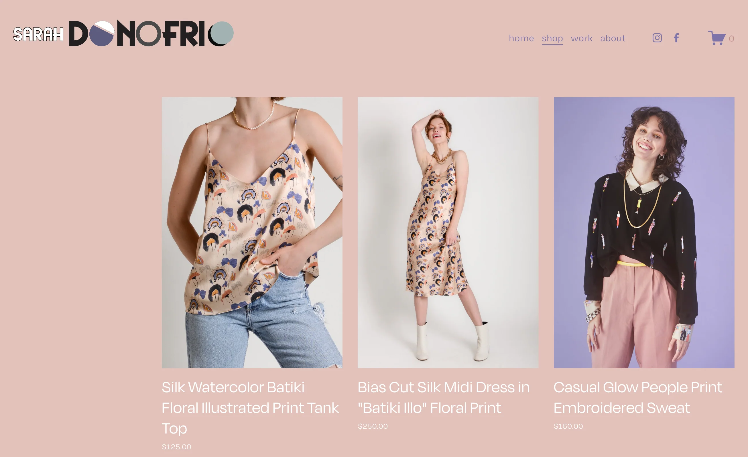 Die Website der Designerin von Sarah Donofrio.