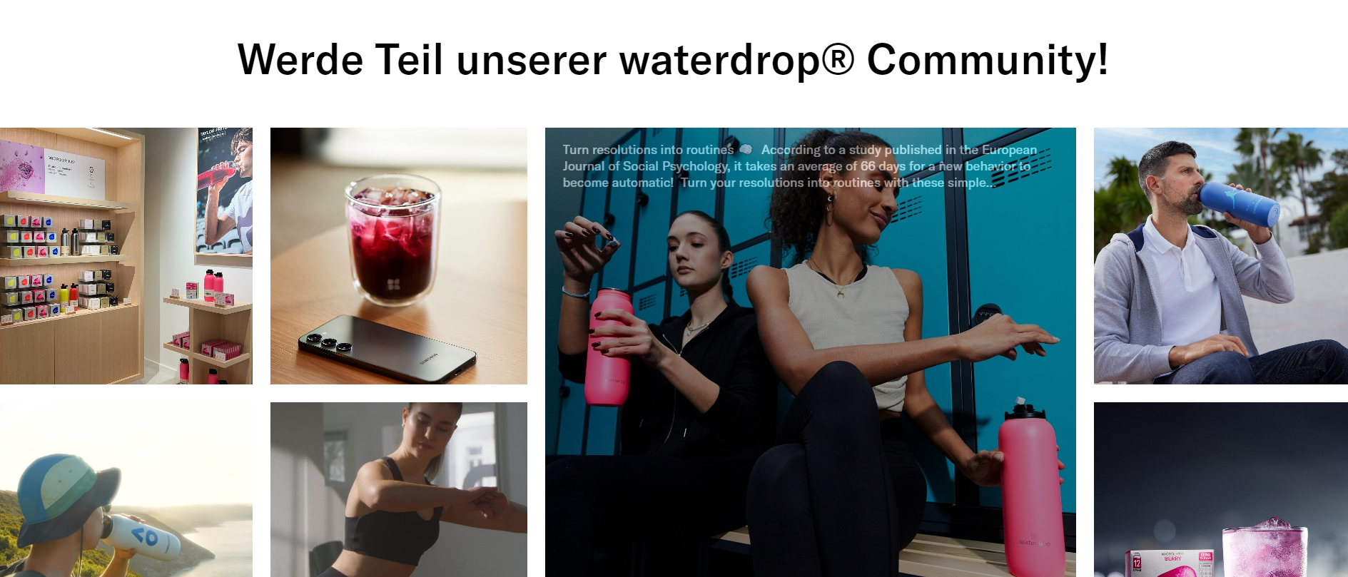 Die Website von waterdrop präsentiert nutzergenerierte Inhalte.