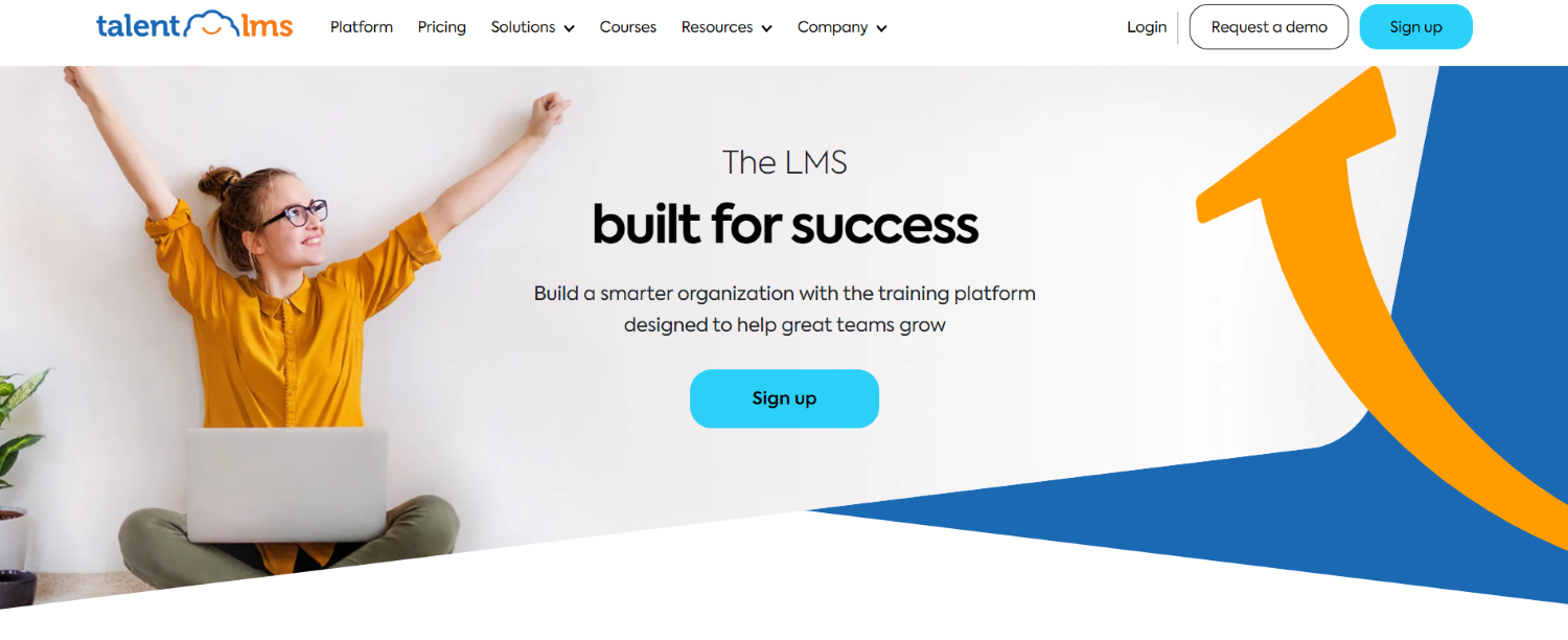 Zu sehen ist die Startseite der Plattform TalentLMS.