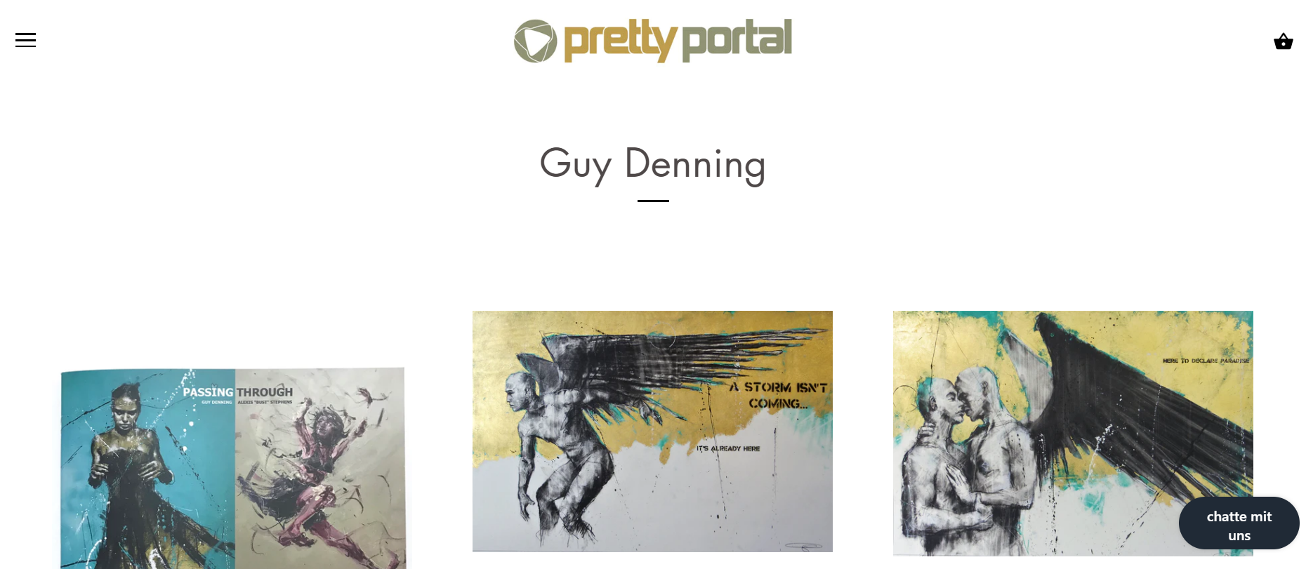 Der Shopify-Store von Pretty Portal. In seinem Shop kann Klaus Kunst online verkaufen.  