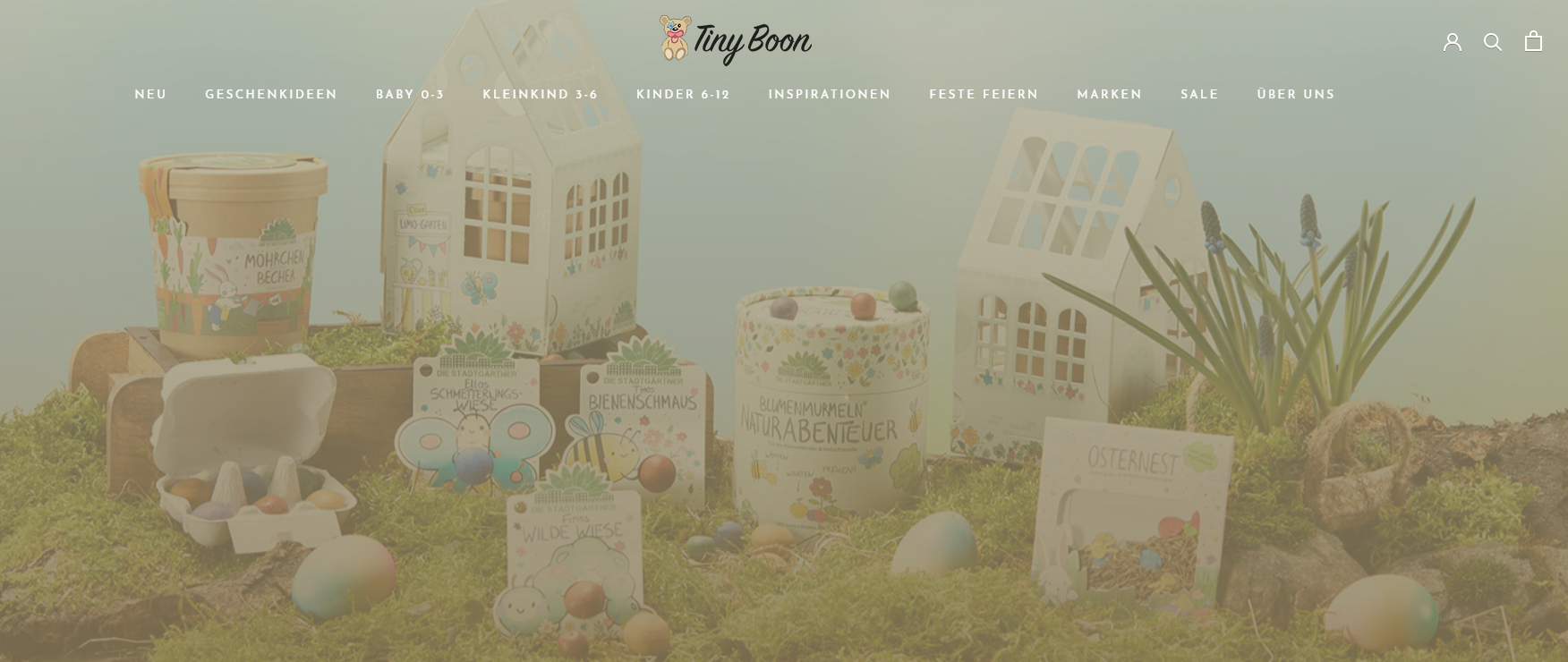 Die Website des Shopify-Händlers Tiny Boon.