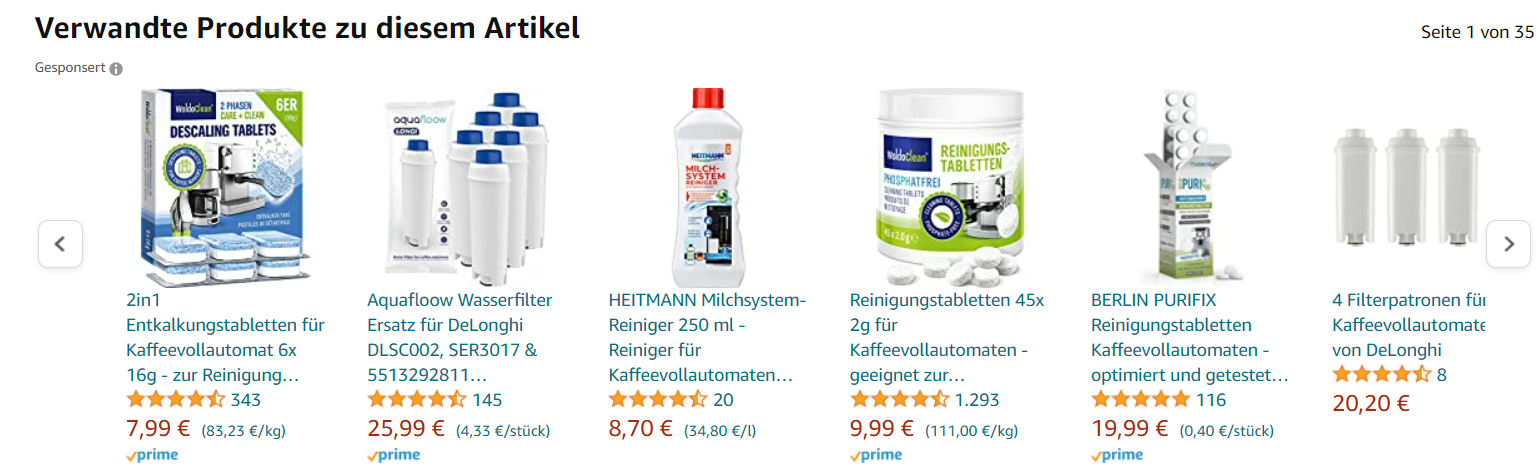 Die verwandten Produkte können dir Inspiration liefern um ein gutes Produkt für den Onlineshop zu finden.