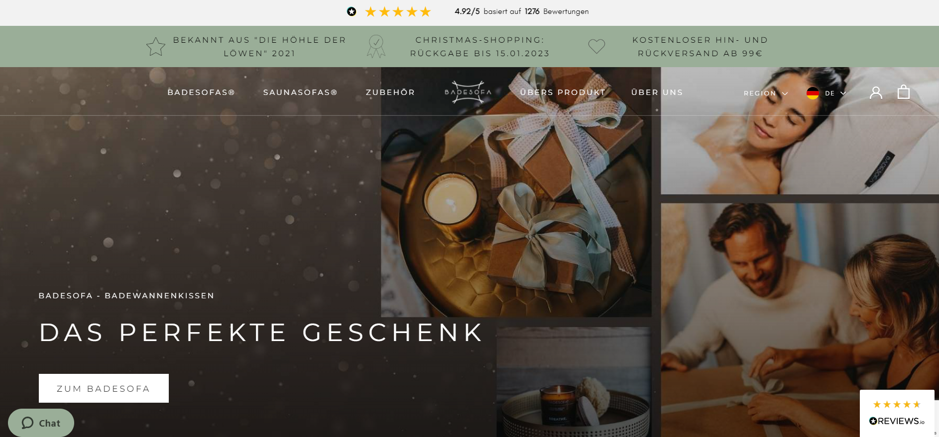 Der Shopify-Store von Badesofa gehört zu den Gewinner:innen des Shop Usability Awards 2022.