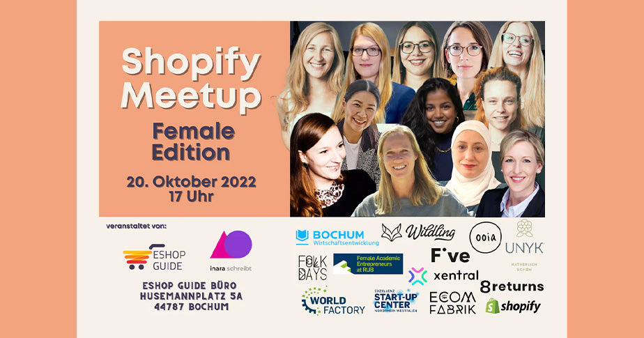 Shopify Meetup Female Edition am 20.10.2022 live in Bochum