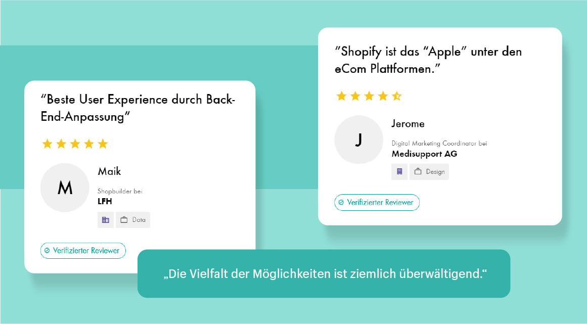 Shopify Bewertung von OMR - Individuelle Anpassungen könnten noch einfacher sein