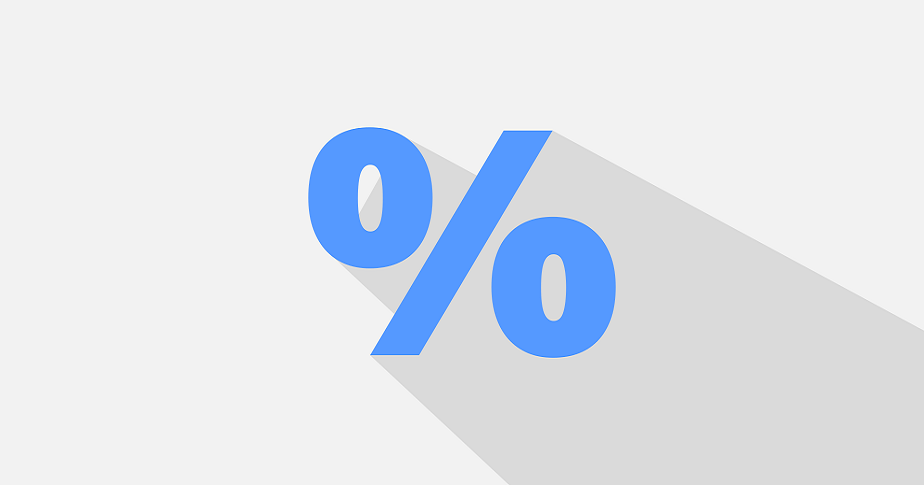 Das Bild zeigt ein blaues Prozentzeichen auf weißem Hintergrund. Es symbolisiert den Skonto als relativen Preisnachlass