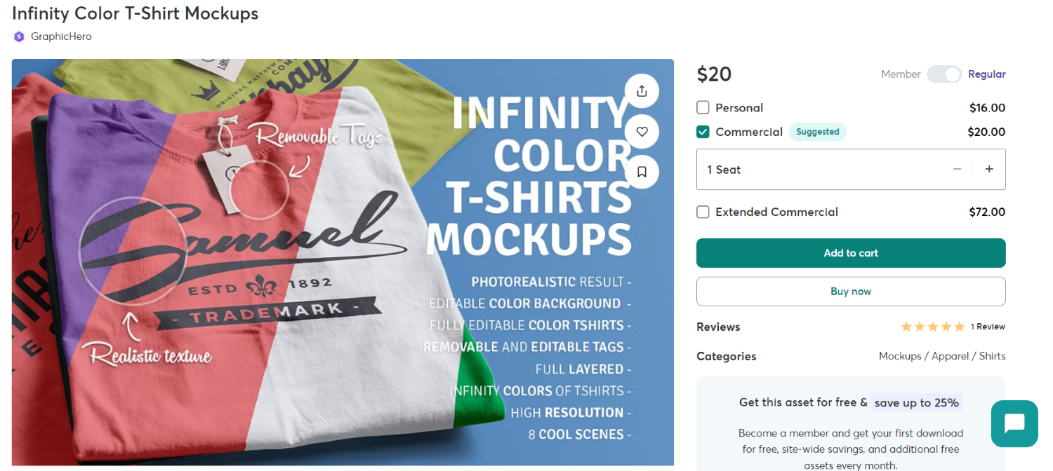 Gezeigt ist das T-Shirt-Mockup von Infinity Color.