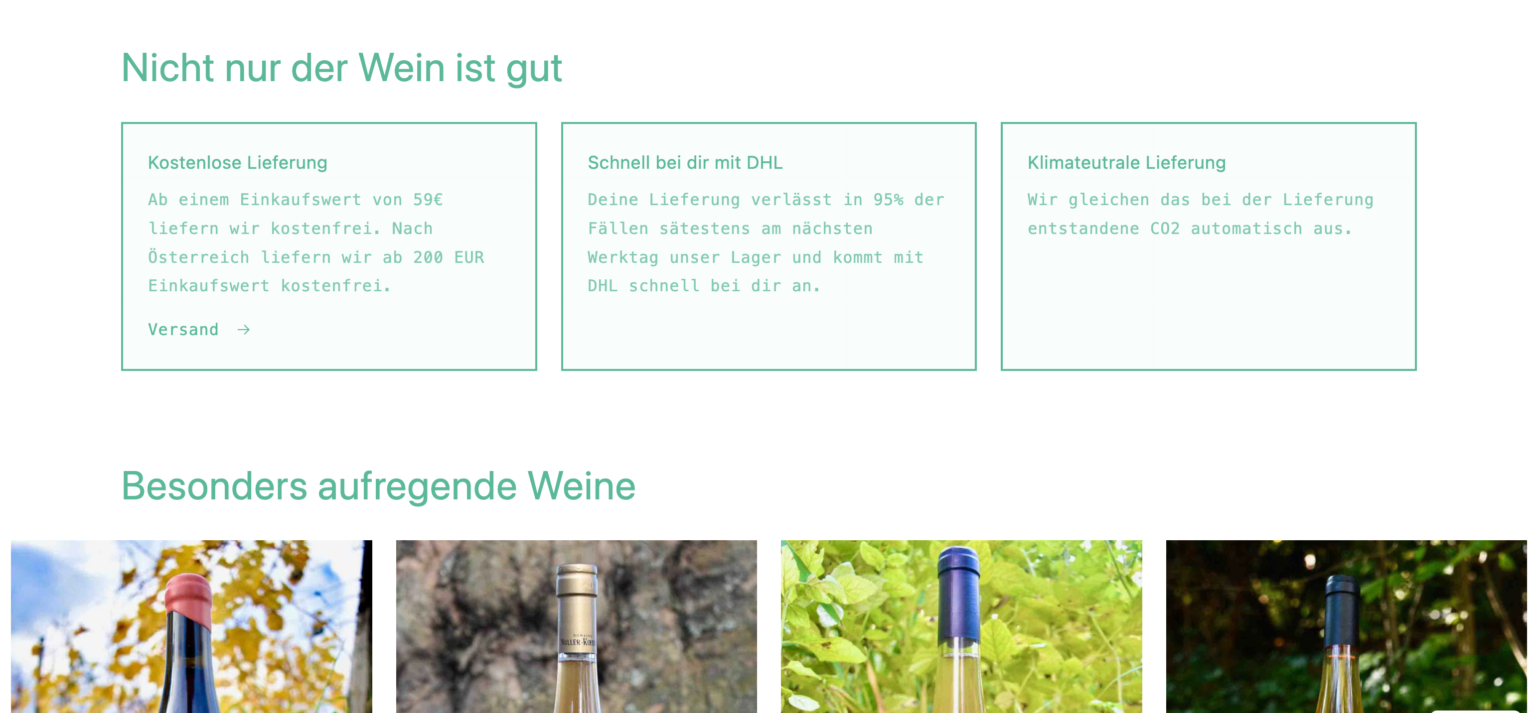 Der Shopify-Händler Wildwein bietet seiner Kundschaft bereits klimaneutralen Versand an.