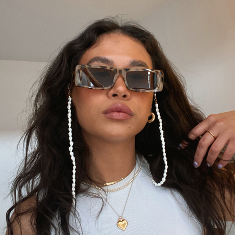 Girl in Sunglasses with Sunglasses Chain