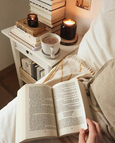 night time early night book relax bedroom bed