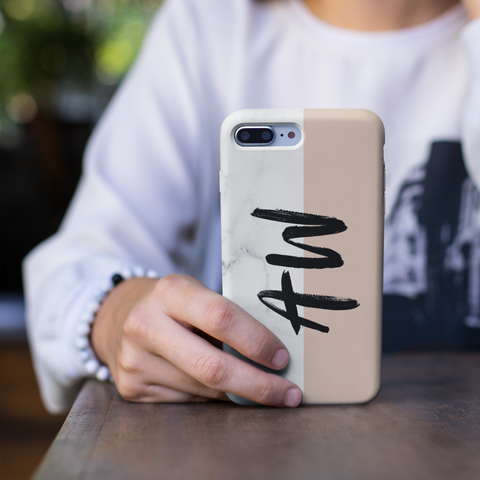 Coconut Lane's Nude & Marble Personalised Phone Case
