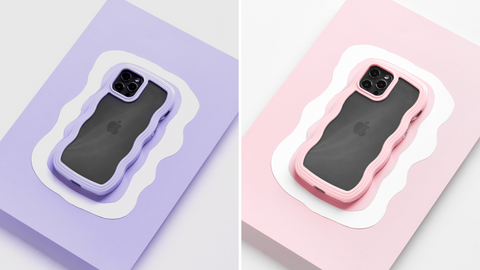 curvy clear phone cases pink and purple lilac