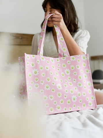 Coconut Lane Smiley Daisy Recycled Tote Bag 