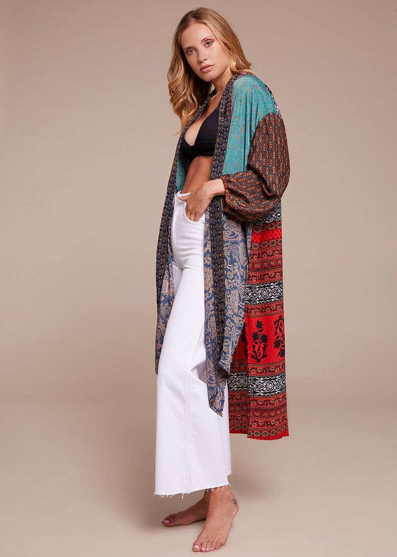 maxi cardigan silk