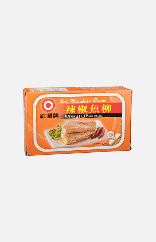 Red Marubean Brand Mackerel Fillets in Oil with Chilli (120g)