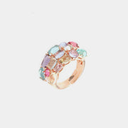 Anello in Argento 925 a fascia, con zirconi multicolore