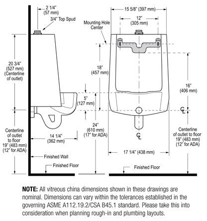 Sloan SU-1009-A Washdown Urinal - 0.125 - 0.5 GPF ... keg faucet diagram 