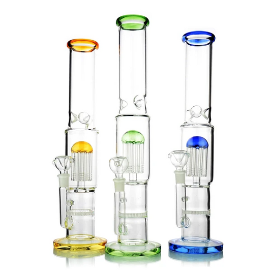 16.7 Heavy Glass Bong Hookah Tree Dome Percolator Bubber Water Pipe 18mm  Bowl