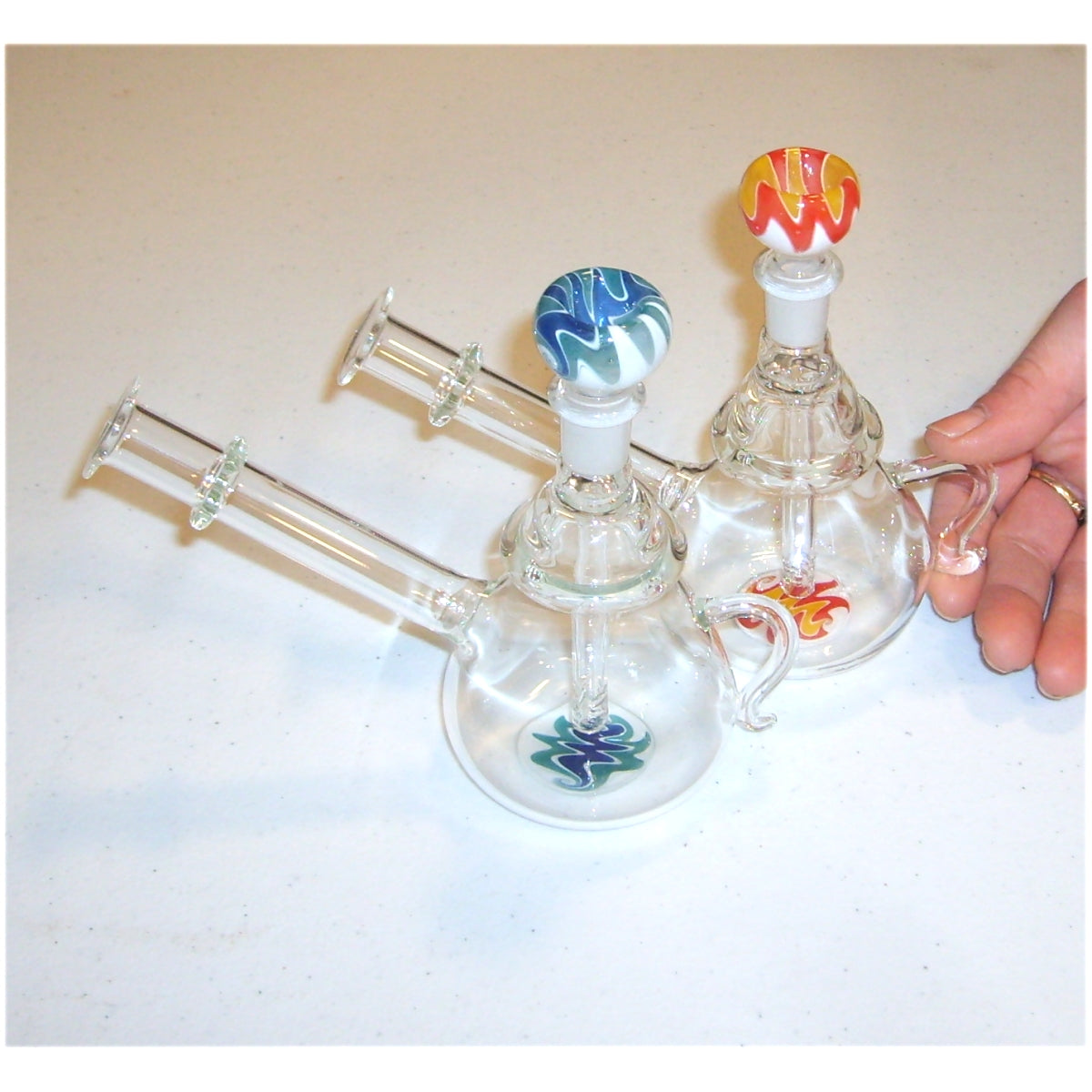 6 Inch Teapot Bong w/ Colored Accents