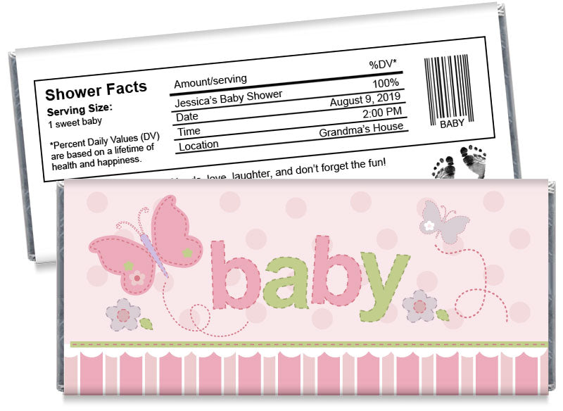 Baby Butterfly Girl Baby Shower Candy Bar Wrappers Ebay