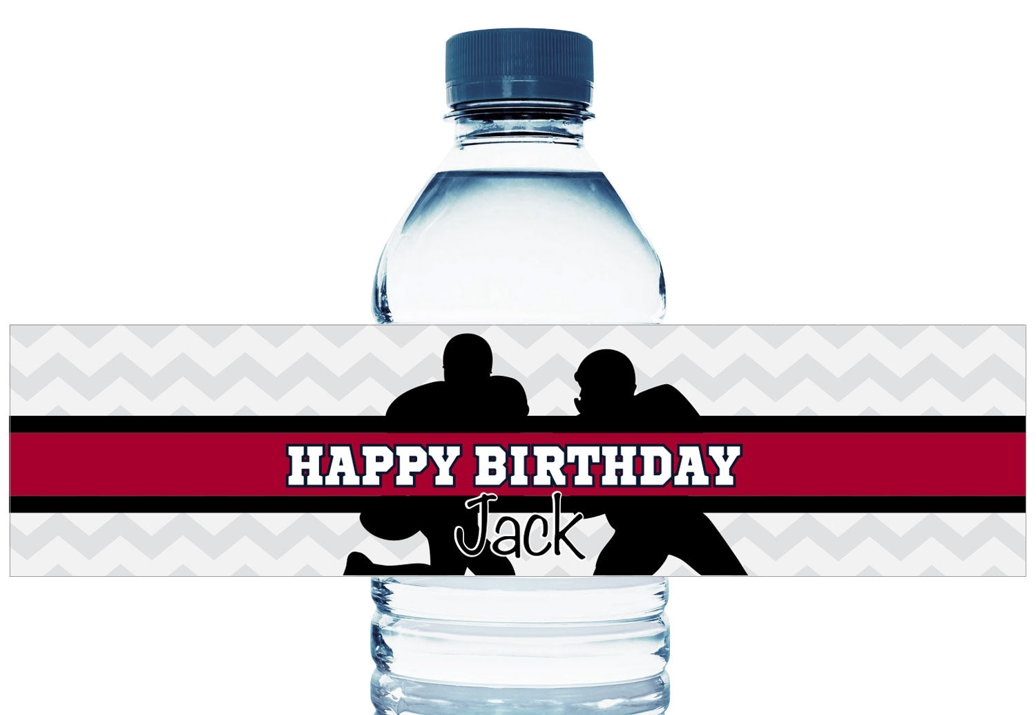 Red And Black Football Personalized Boy Birthday Water Bottle Labels Candybarwrappers Com