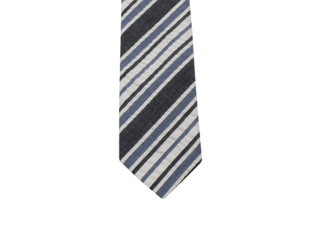 Grey Striped Seersucker Tie - Fine and Dandy – Fine And Dandy